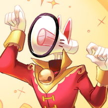 Profile icon featuring the object head Ashley, a humanoid character with a megaphone for a head